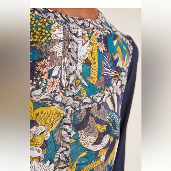 Tiny at Anthropologie beautiful blouse in navy with floral print. Size xl. - Picture 3 of 10